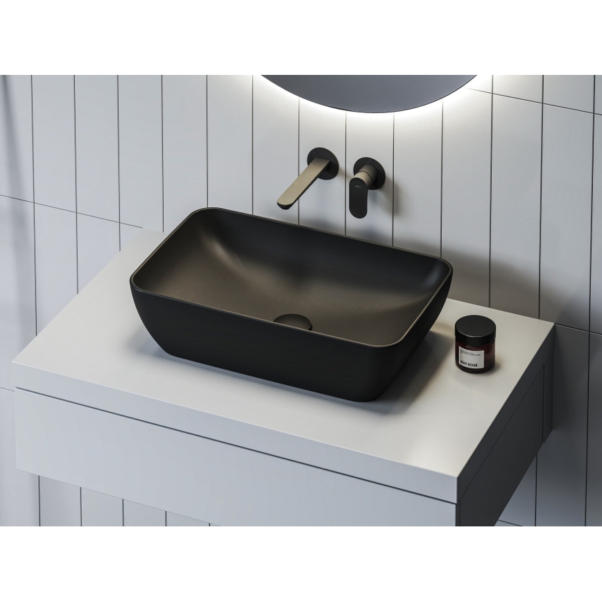Ravak XJX0D150000 - Раковина на стільницю CERAMIC SLIM 50 x 31 см кераміка/чорна