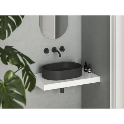 Ravak XJX0D155000 - Накладная раковина CERAMIC SLIM 55x37 см керамика/чёрная