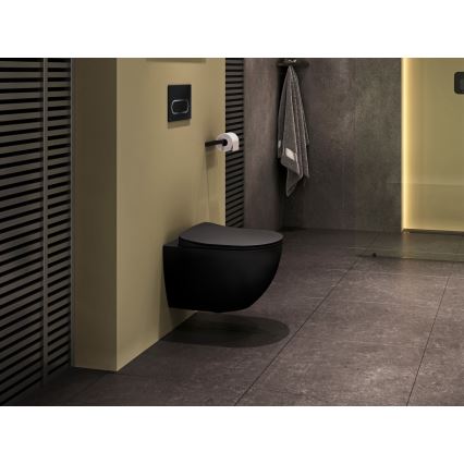 Равак Х01797 - кнопка змиву 24,7х16,5 см хром чорна