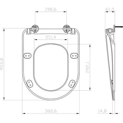 Равак X01795 - Сидіння для унітазу СофтКлоуз Хром чорне