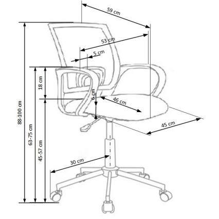 Разноцветное офисное кресло SIRAQ