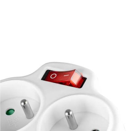 Разветвитель с выключателем, 2 розетки + USB-C + USB-A