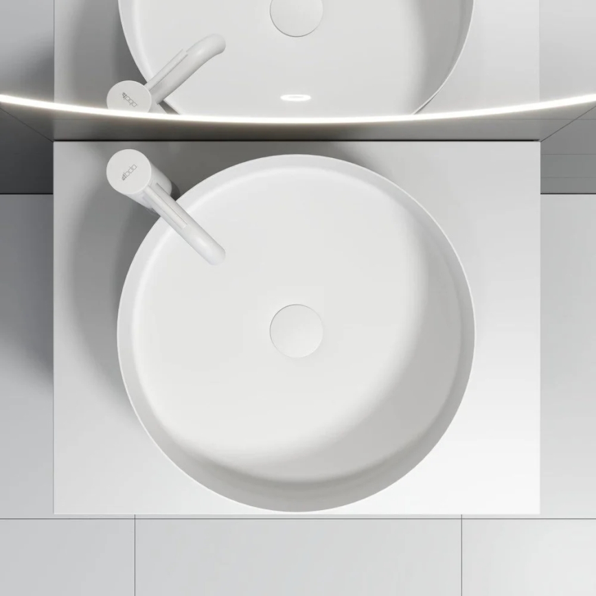 Раковина на столешницу LJORDAL, диаметр 40 см, сталь/белая