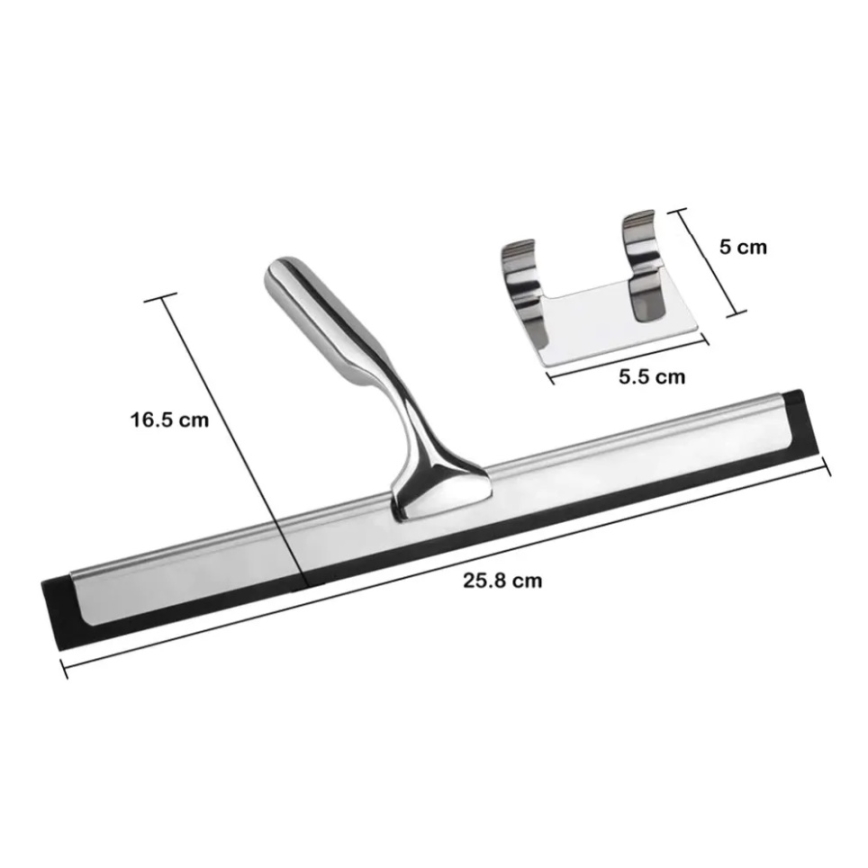 REA-70000 - Водосгон для стекла с держателем, полированный хром