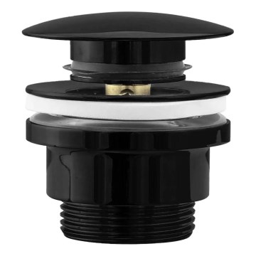 REA-A4100 - Натискна зливна пробка для умивальника CLICK-CLACK, діаметром 6,4 см, чорний глянцевий