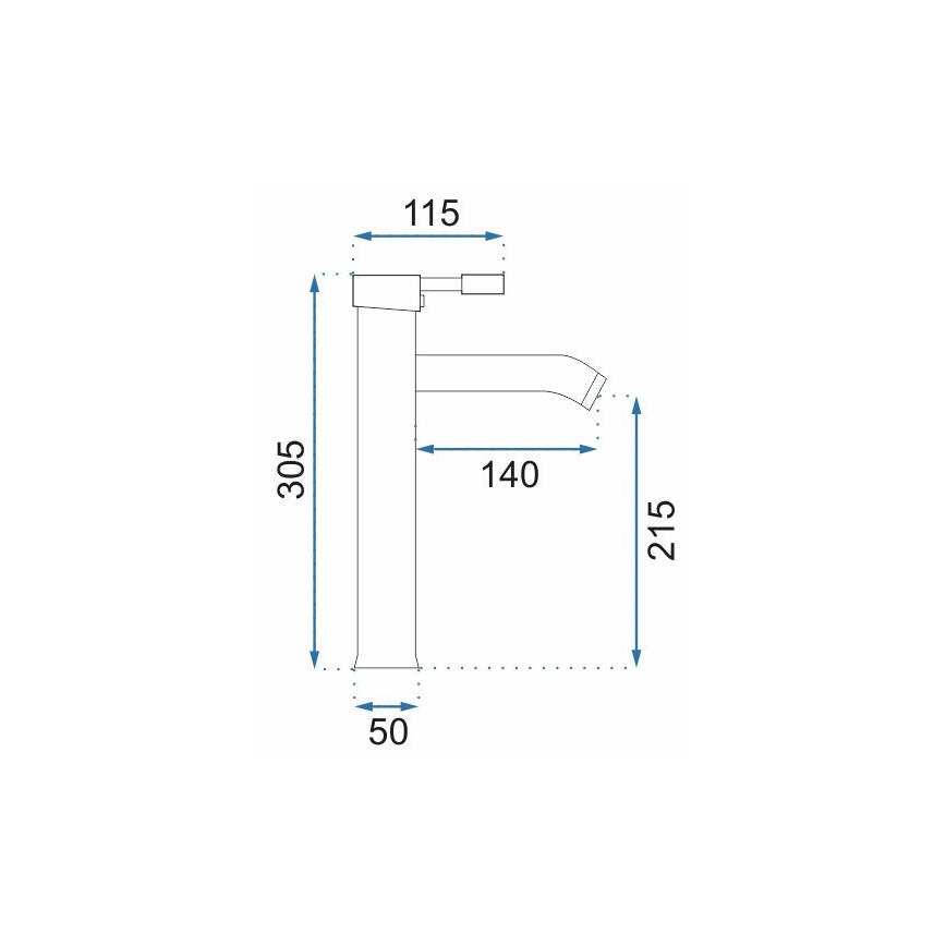 REA-B0027 - Змішувач для умивальника GRAF 30,5 см глянцевий хром