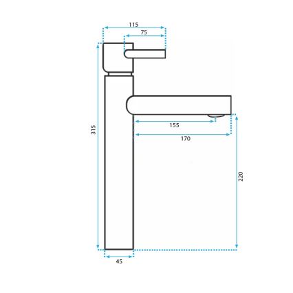REA-B0229 - Смеситель для раковины TESS 31,5 см черный
