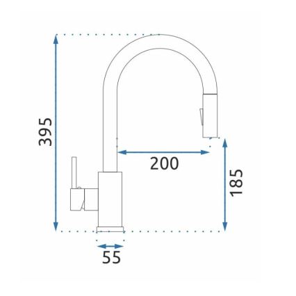 REA-B0669 - Змішувач для мийки з висувною лійкою FRESH 39,5 см золотий