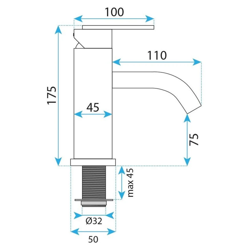 REA-B0970 - Смеситель для умывальника ONTARIO 17,5 см, шлифованная медь