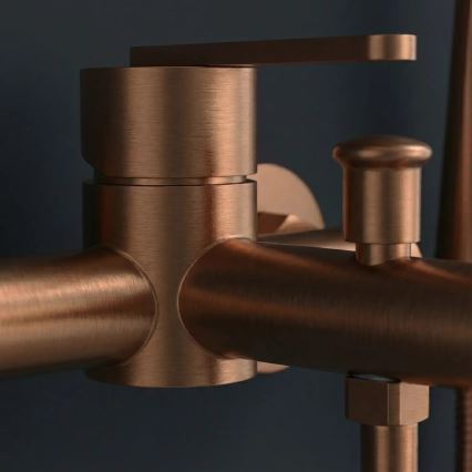 REA-B0973 - Набір для ванни із змішувачем ONTARIO у шліфованій міді