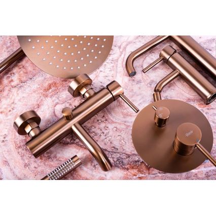 REA-B1112 - Смеситель для умывальника LUNGO 16,5 см, шлифованная медь