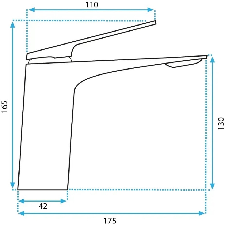 REA-B1117 - Смеситель для раковины AVALON 16,5 см черный