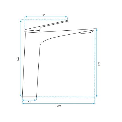 REA-B1126 - Змішувач для умивальника AVALON 30 см чорний