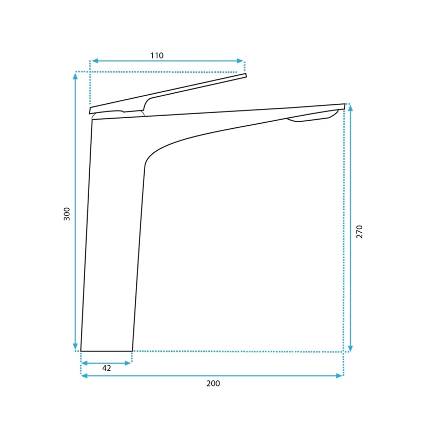 REA-B1126 - Змішувач для умивальника AVALON 30 см чорний