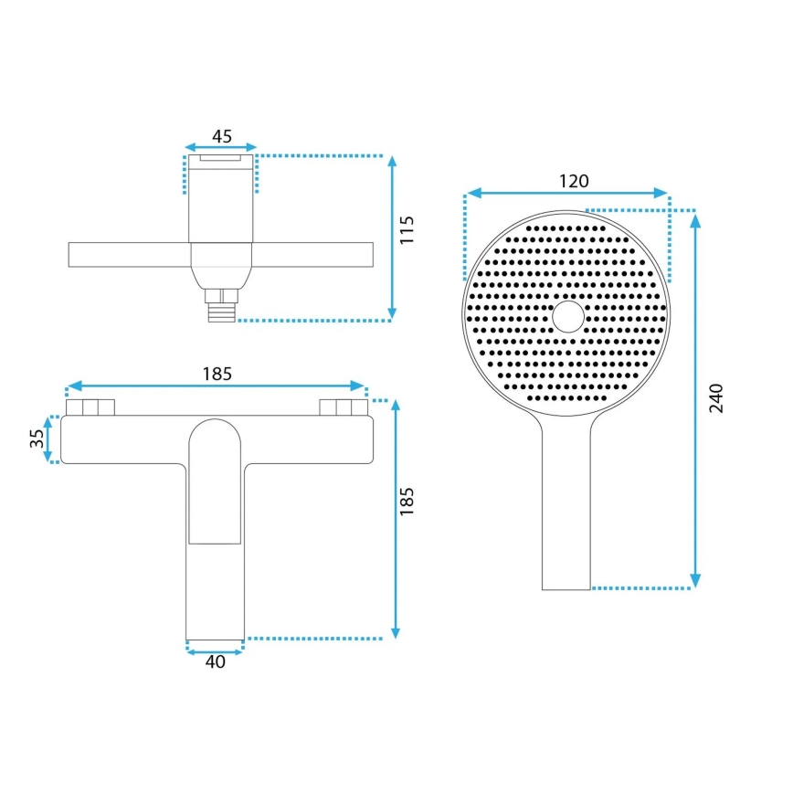 REA-B1129 - Комплект для ванны AVALON золотой