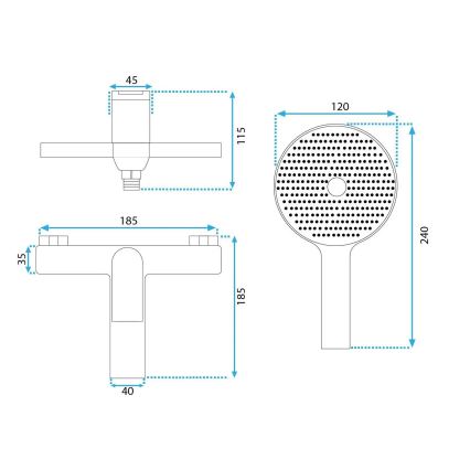 REA-B1156 - Комплект для ванны AVALON, глянцевый хром