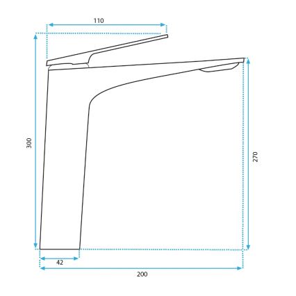 REA-B2705 - Смеситель для раковины AVALON 30 см, шлифованное золото