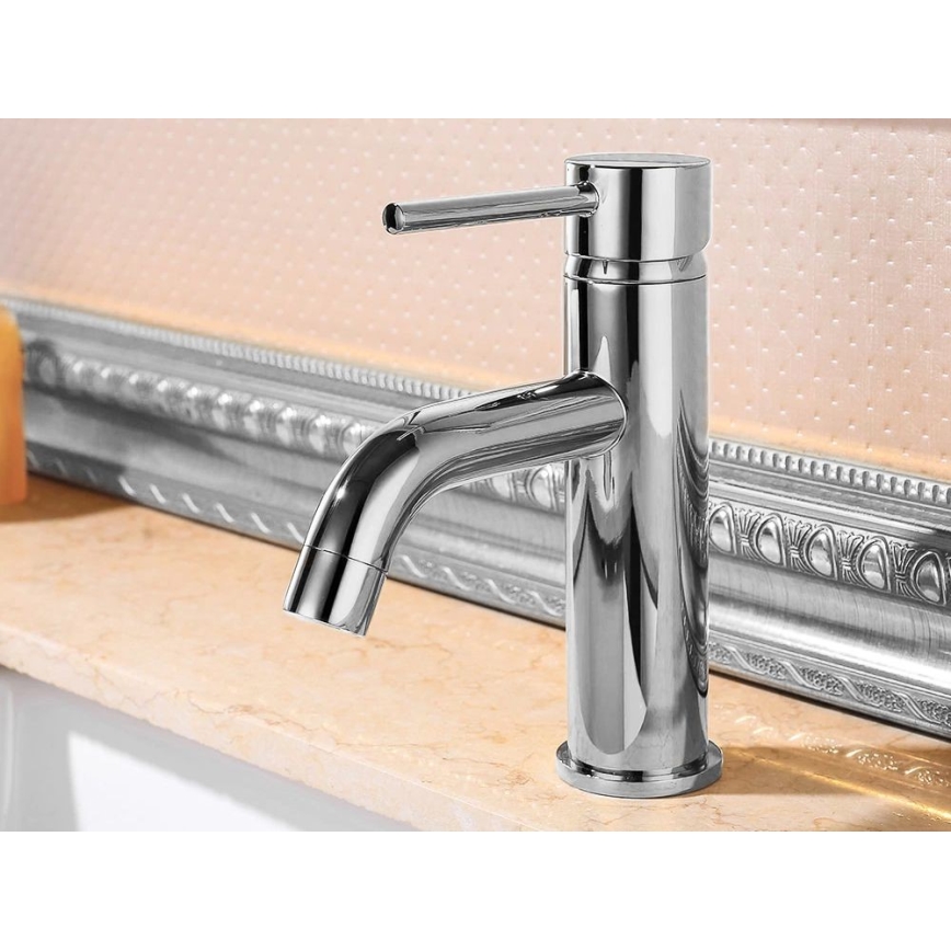 REA-B4101 - Раковинный смеситель LUNGO 16,5 см, полированный хром