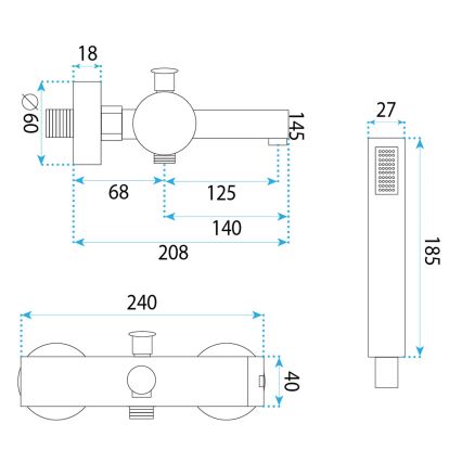 REA-B4524 - Комплект для ванни PIXEL золотий