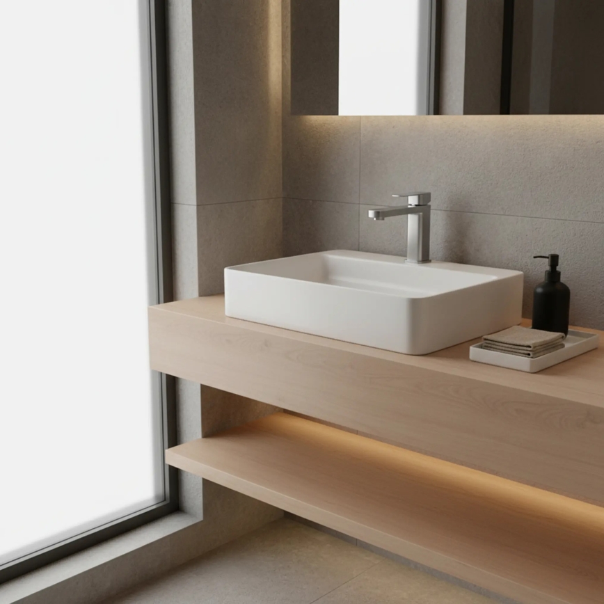 REA-B4589 - Раковинный смеситель ARLO, 17 см, никель