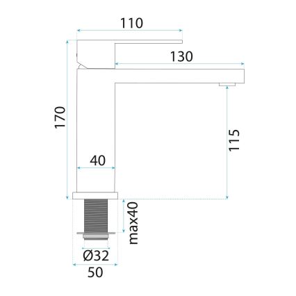 REA-B4589 - Раковинный смеситель ARLO, 17 см, никель