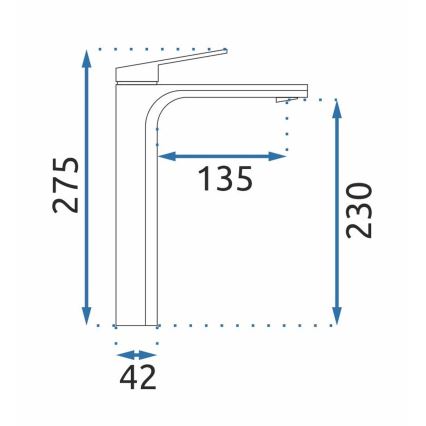 REA-B4896 - Змішувач для умивальника MARCO 27,5 см чорний