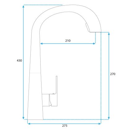 REA-B5313 - Змішувач для мийки з висувною лійкою ROSS 43 см чорний