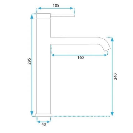 REA-B5325 - Смеситель для раковины CLIF 29,5 см матовый черный