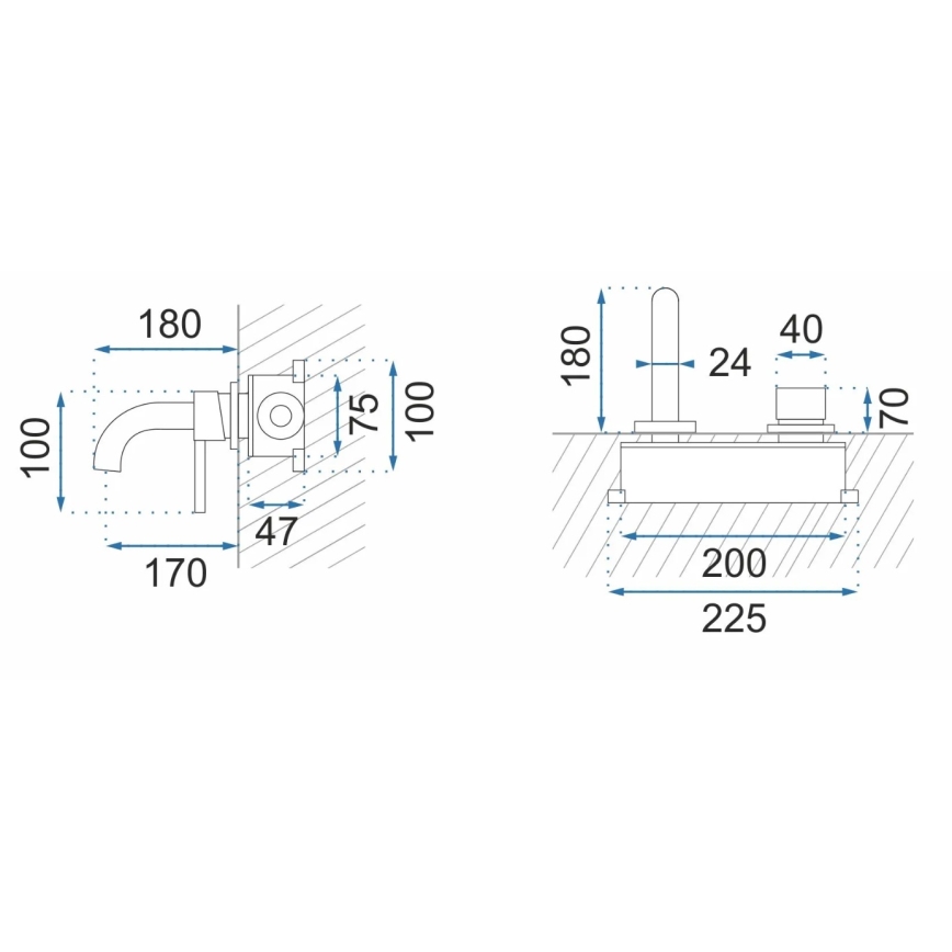 REA-B5332 - Раковинный смеситель для скрытого монтажа OWEN, чёрный