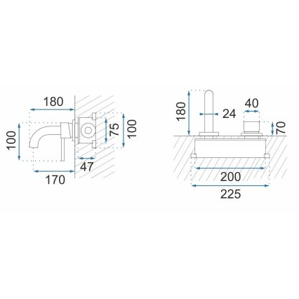 REA-B5334 - Раковинный смеситель для скрытой установки OWEN, сатинированное золото