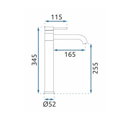 REA-B6100 - Змішувач для умивальника LUNGIS, 34,5 см, глянсовий хром