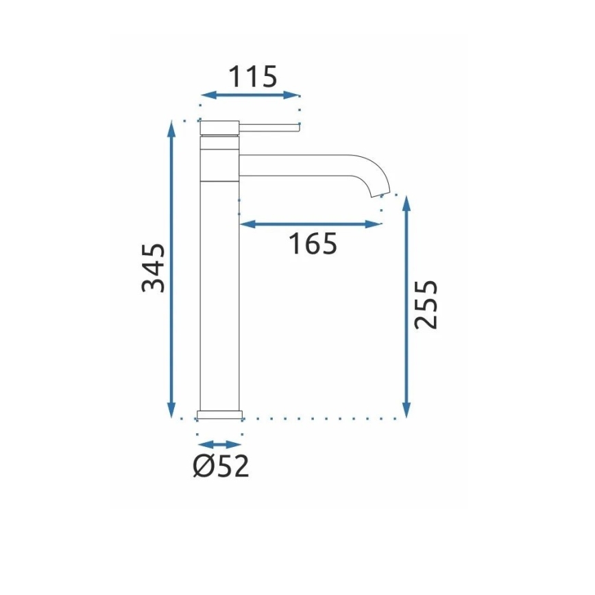 REA-B6100 - Змішувач для умивальника LUNGIS, 34,5 см, глянсовий хром