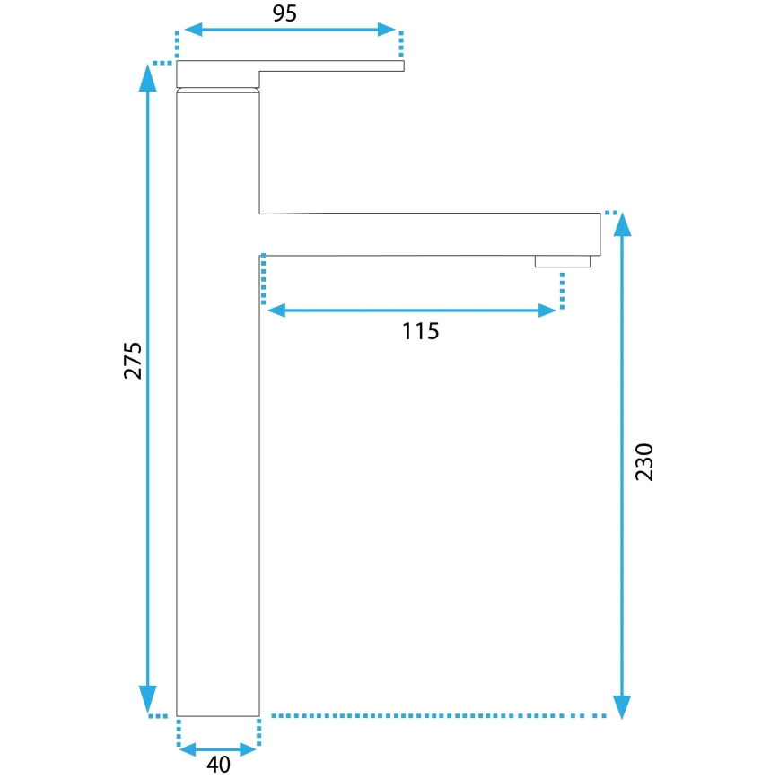REA-B6214 - Смеситель для раковины PIXEL 27,5 см, черный