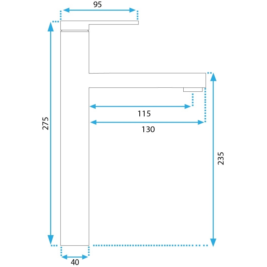 REA-B6215 - Змішувач для умивальника PIXEL 27,5 см золотий