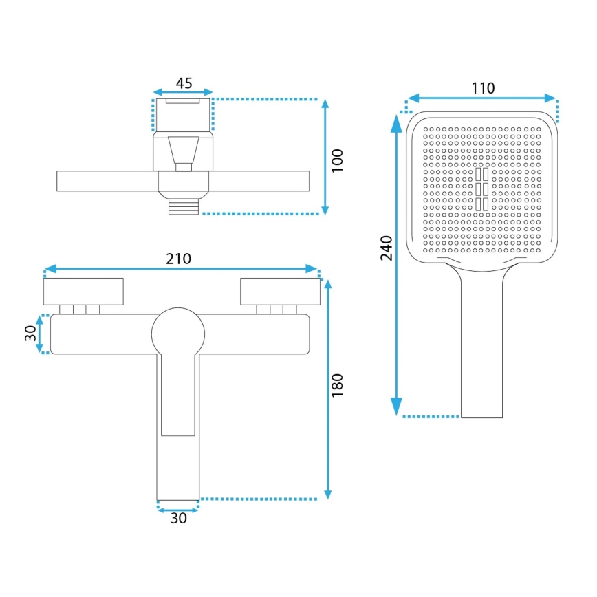 REA-B6414 - Комплект для ванны со смесителем ARGUS, шлифованное золото