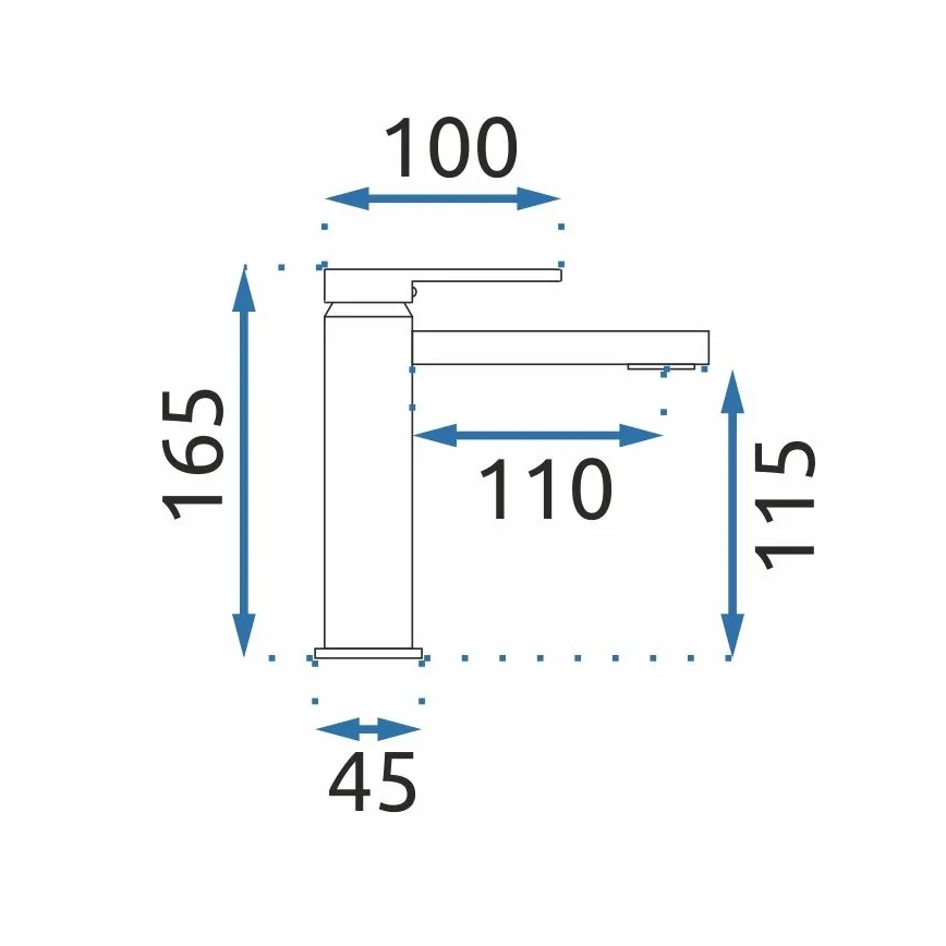 REA-B6555 - Змішувач для умивальника VERSO 16,5 см шліфоване золото