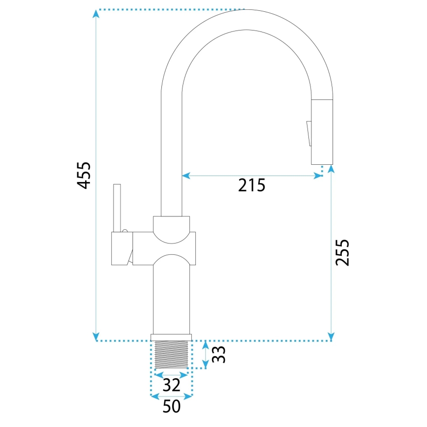 REA-B7200 - Кухонний змішувач з висувною лійкою FRESH 45 см чорний