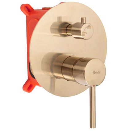 REA-B7503 - Комплект для ванны с встраиваемым смесителем LUNGO, брашированное золото