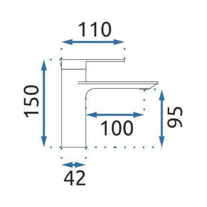 REA-B7960 - Раковинный смеситель STORM 15 см, сатинированное золото