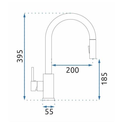 REA-B9146 - Кухонный смеситель с выдвижной лейкой FRESH 39,5 см никель