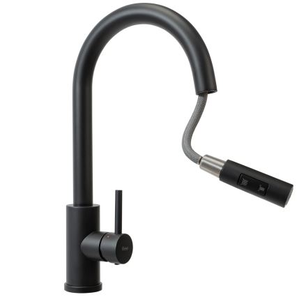 REA-B9147 - Кухонный смеситель с выдвижной лейкой FRESH 39,5 см матовый чёрный