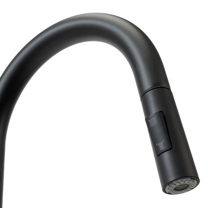 REA-B9147 - Кухонный смеситель с выдвижной лейкой FRESH 39,5 см матовый чёрный