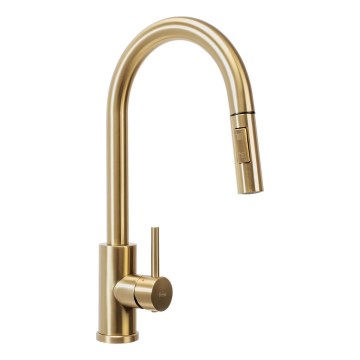 REA-B9148 - Змішувач для мийки FRESH з висувною лійкою, 39,5 см, шліфоване золото