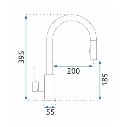REA-B9148 - Змішувач для мийки FRESH з висувною лійкою, 39,5 см, шліфоване золото