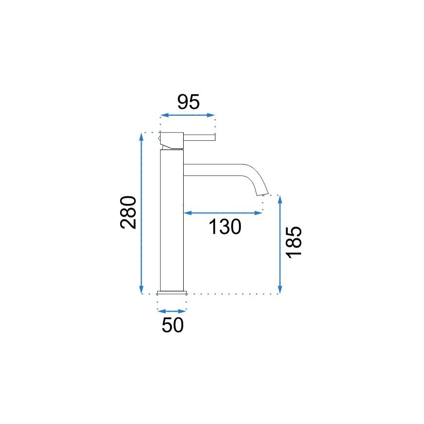 REA-B9409 - Змішувач для умивальника LUNGO 28 см, золотий