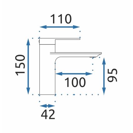 REA-B9981 - Змішувач для умивальника STORM 15 см, золотий