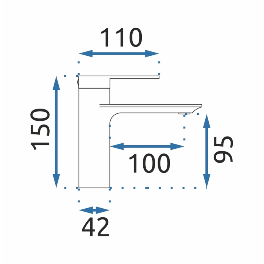 REA-B9981 - Змішувач для умивальника STORM 15 см, золотий
