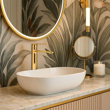 REA-B9983 - Змішувач для умивальника STORM 29,5 см золотий