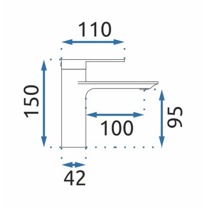 REA-B9986 - Змішувач для умивальника STORM 15 см матовий чорний