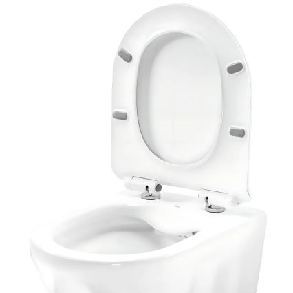 REA-C1652 - Підвісний унітаз з сидінням GUSTAVO RIMLESS, кераміка/білий